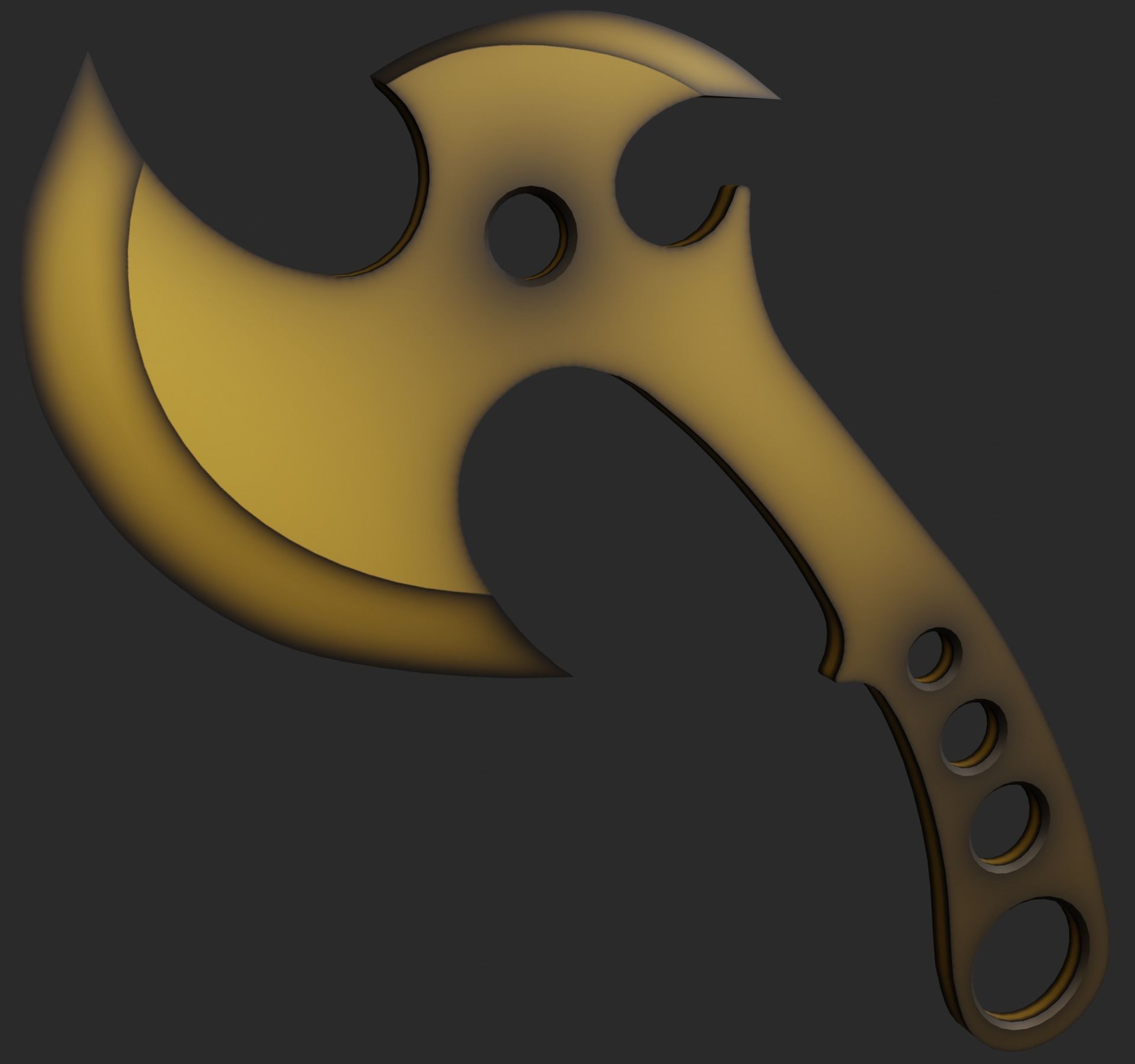 Tomahawk axe Low-poly 3D model_14