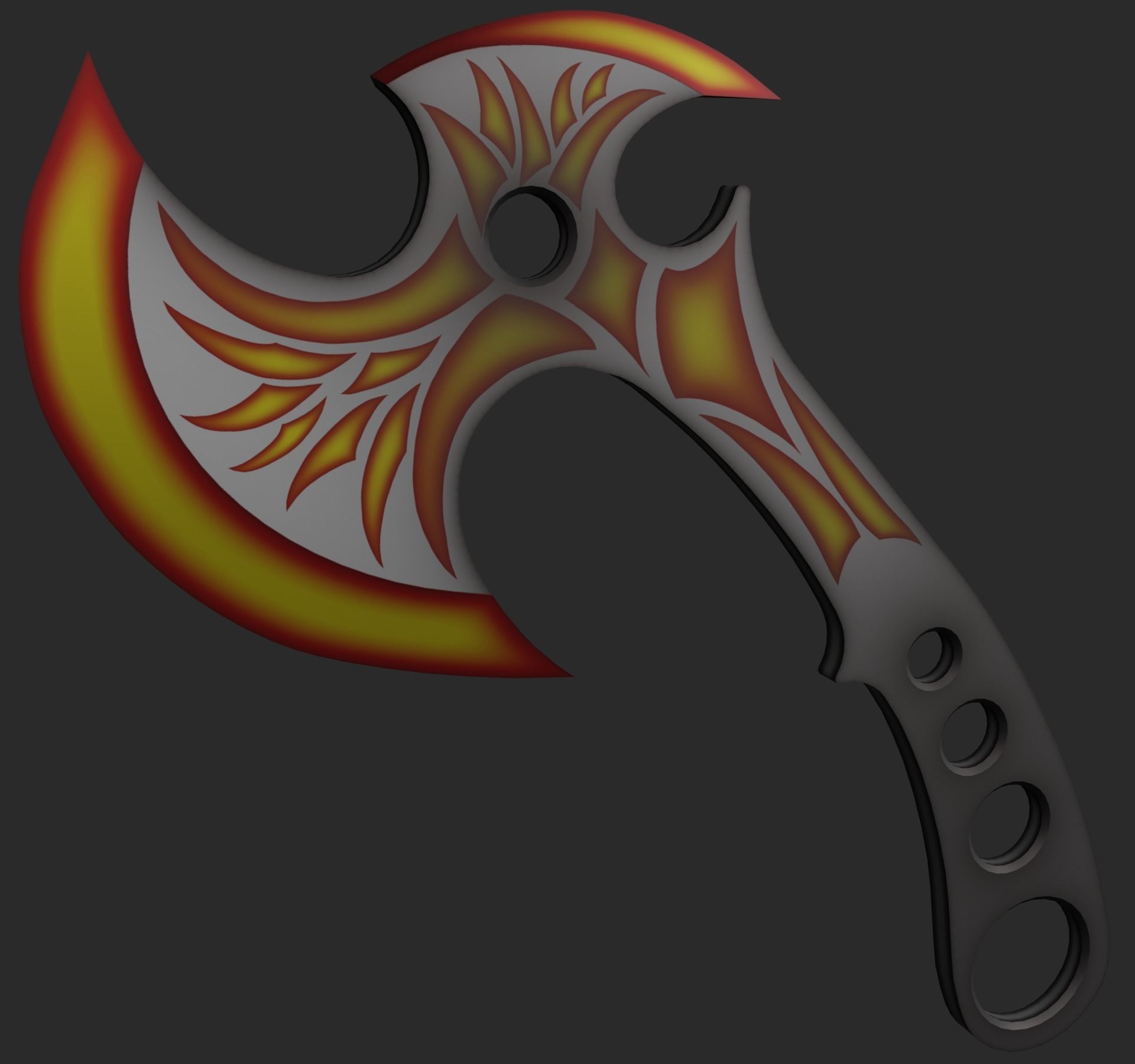 Tomahawk axe Low-poly 3D model_15