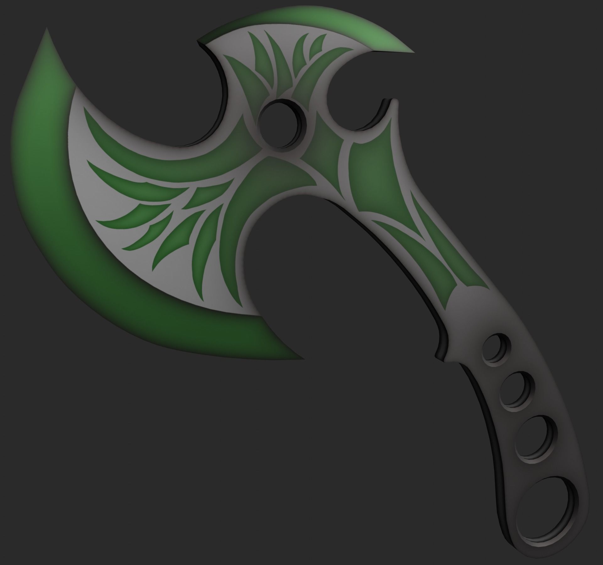 Tomahawk axe Low-poly 3D model_2