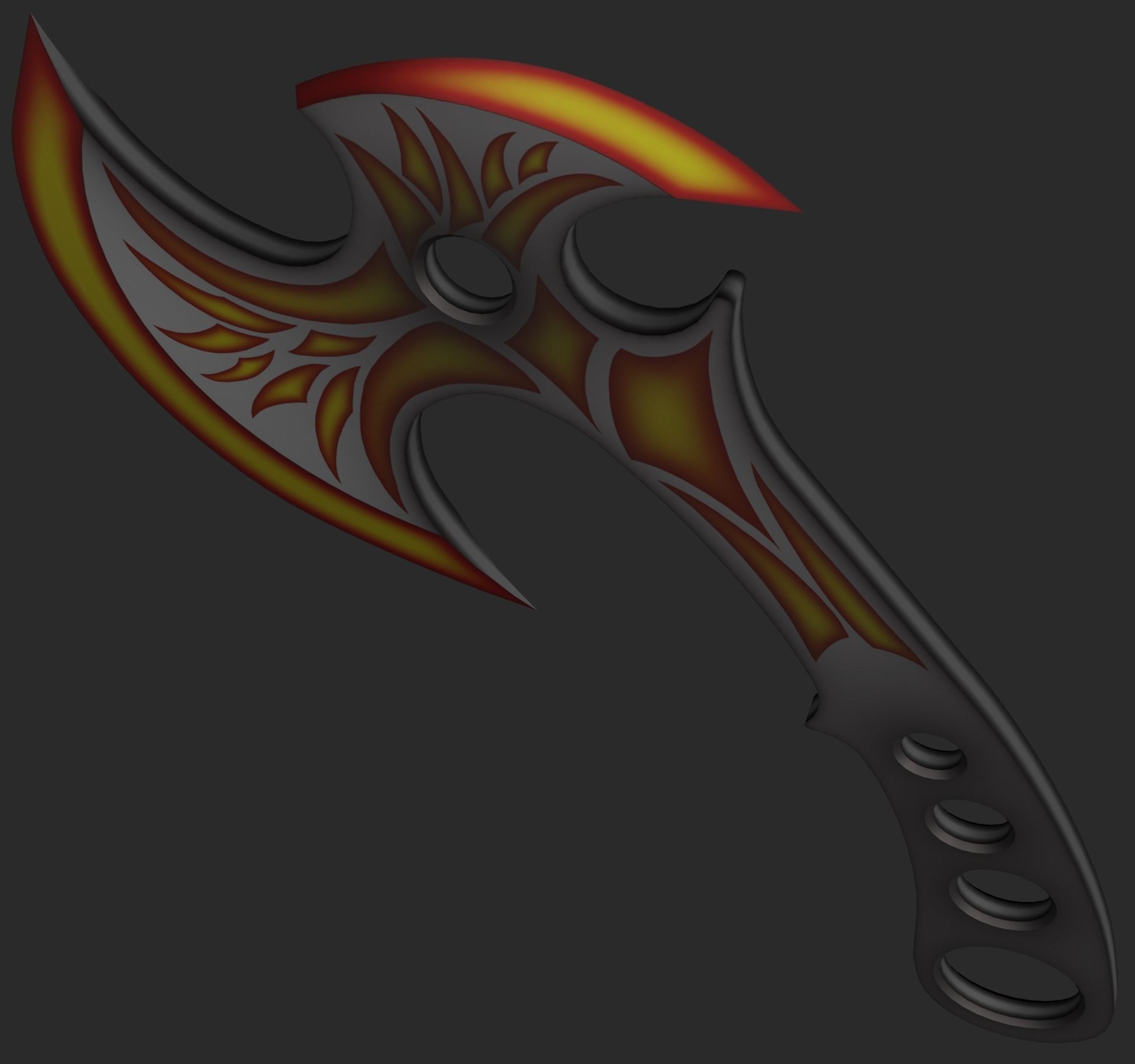Tomahawk axe Low-poly 3D model_17