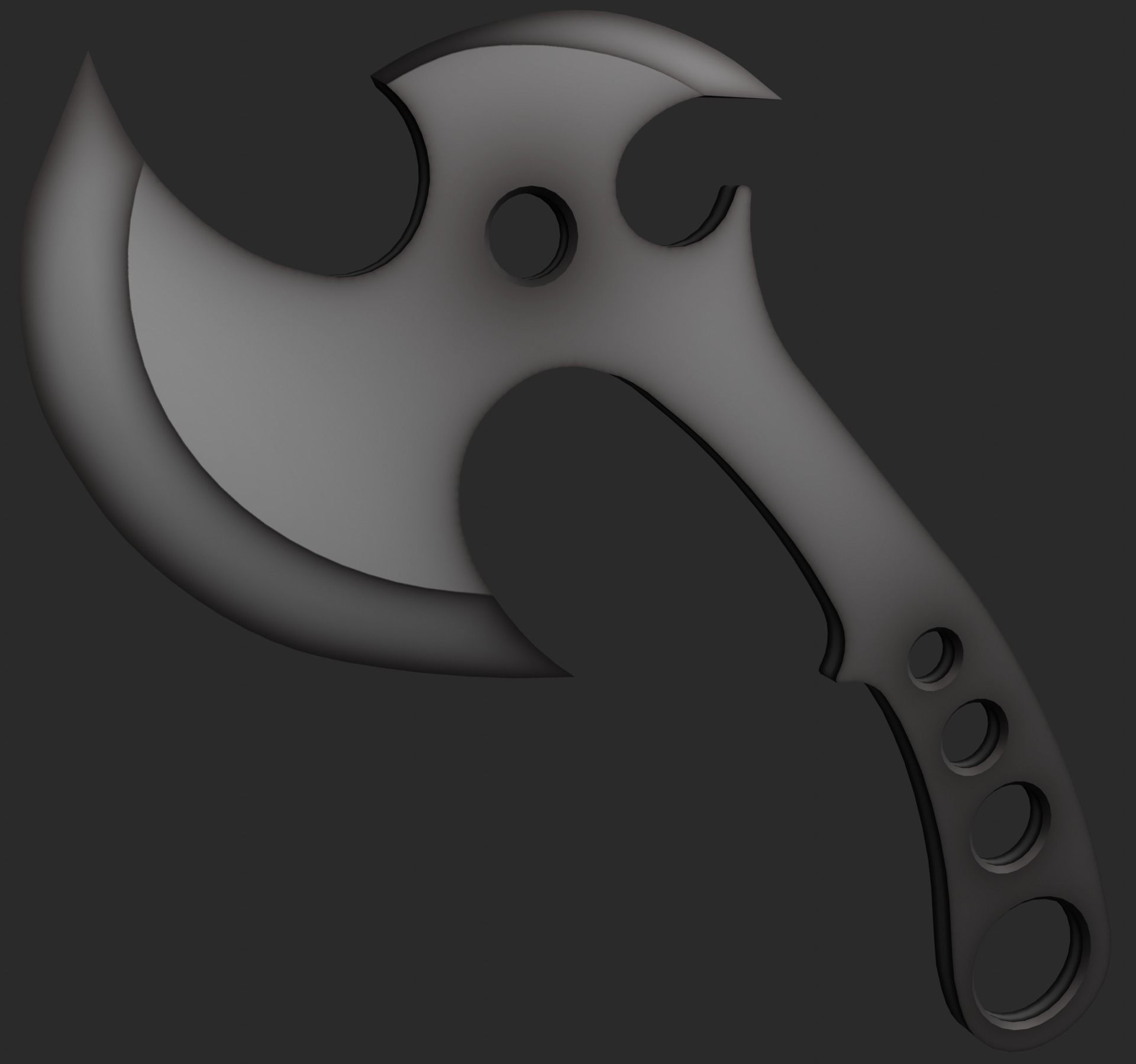Tomahawk axe Low-poly 3D model_10