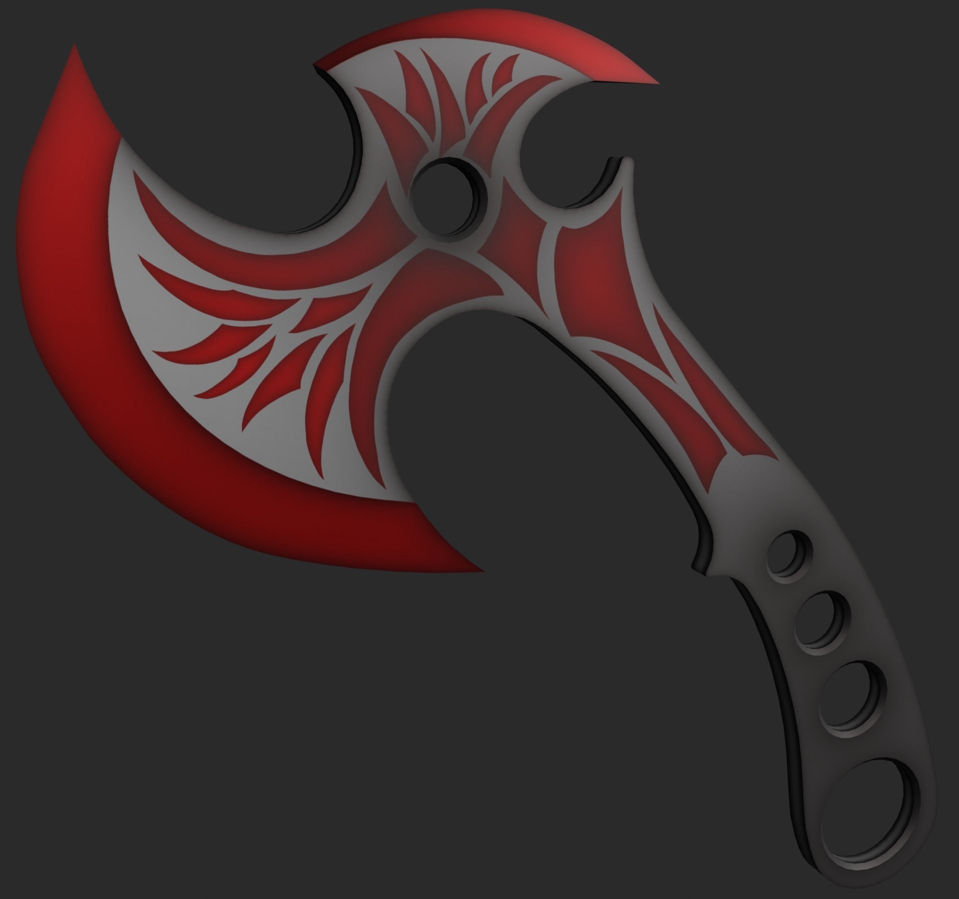 Tomahawk axe Low-poly 3D model_4