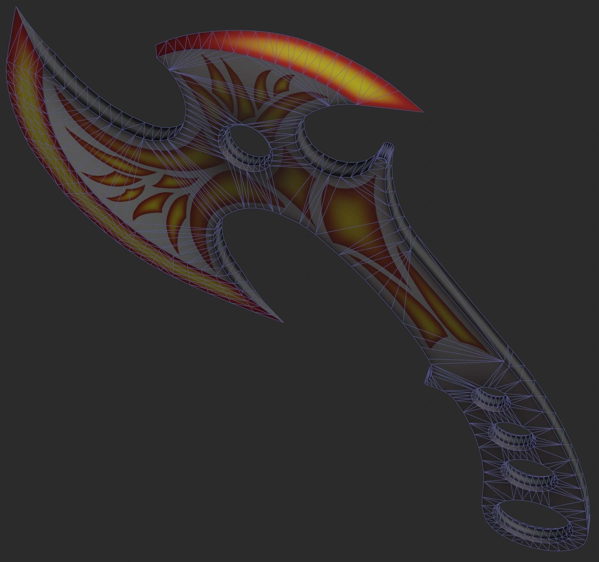 Tomahawk axe Low-poly 3D model_18