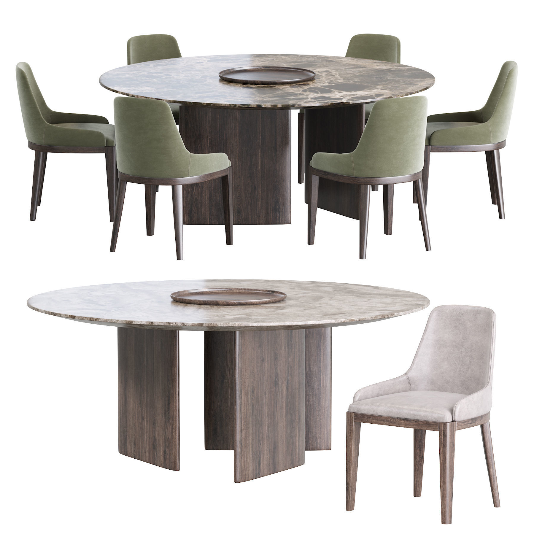 Cleo Chair and Dining table 3D model_1