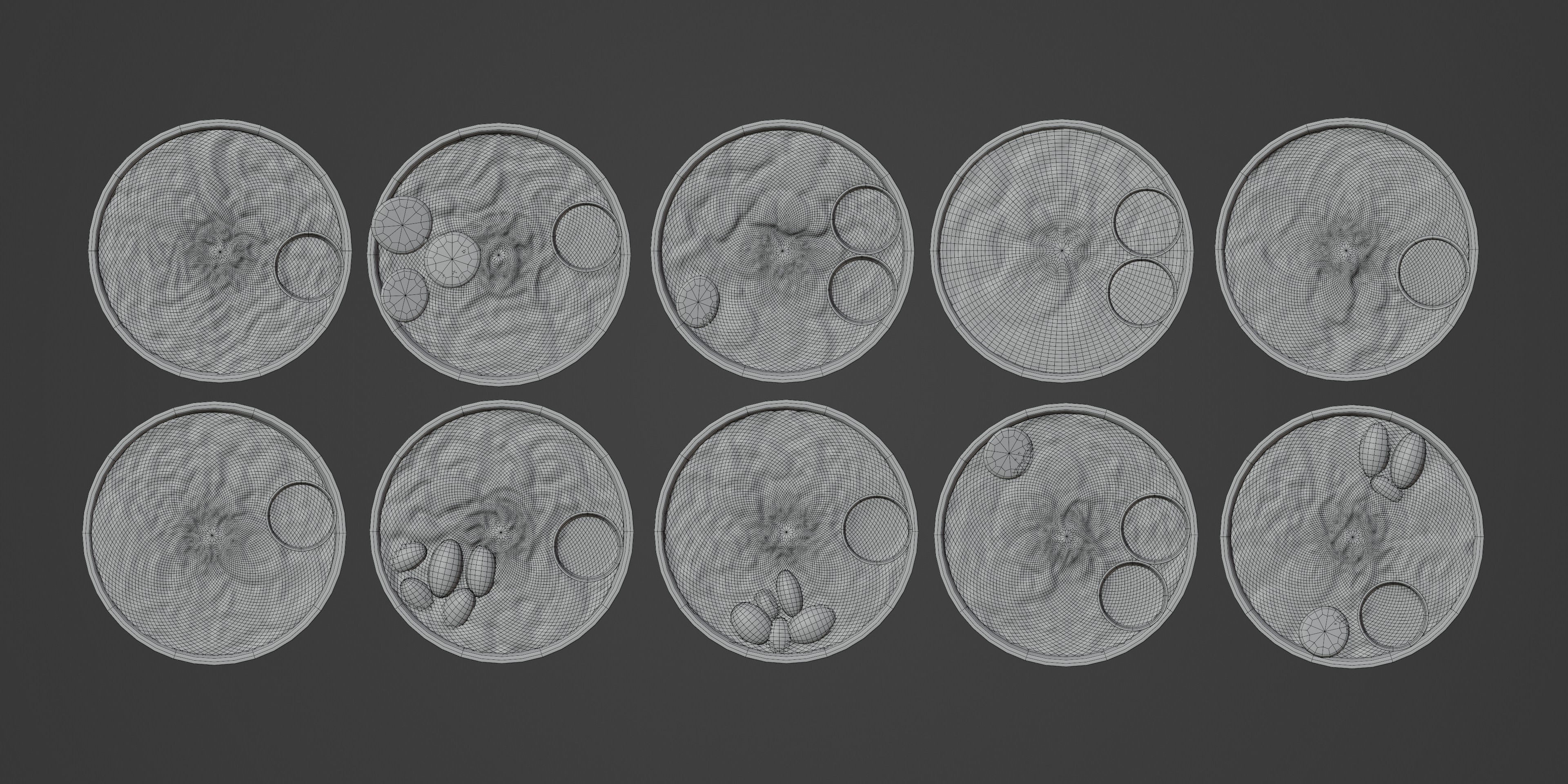 Bowls of mixed salads 2 3D model_4