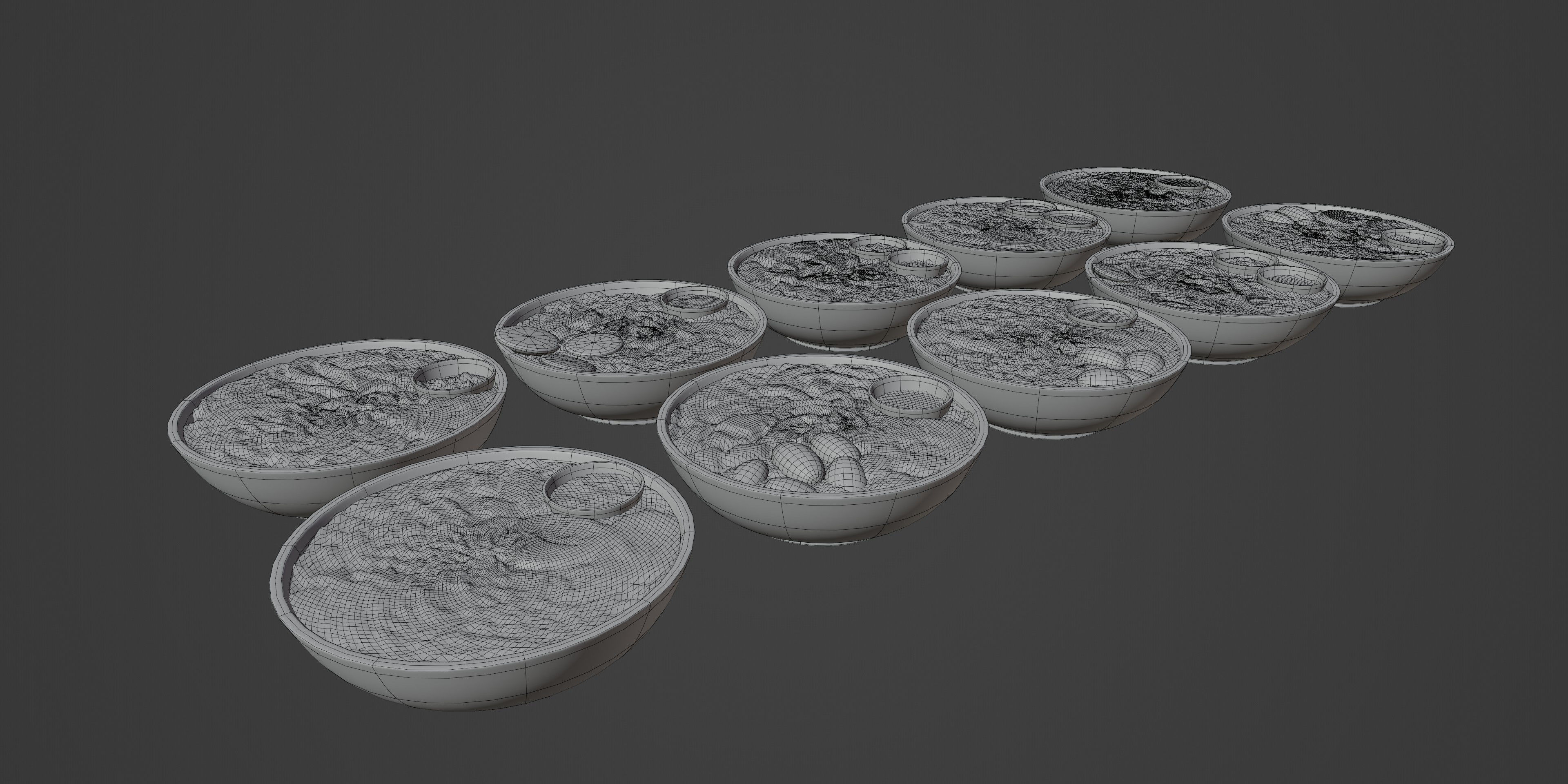 Bowls of mixed salads 2 3D model_5