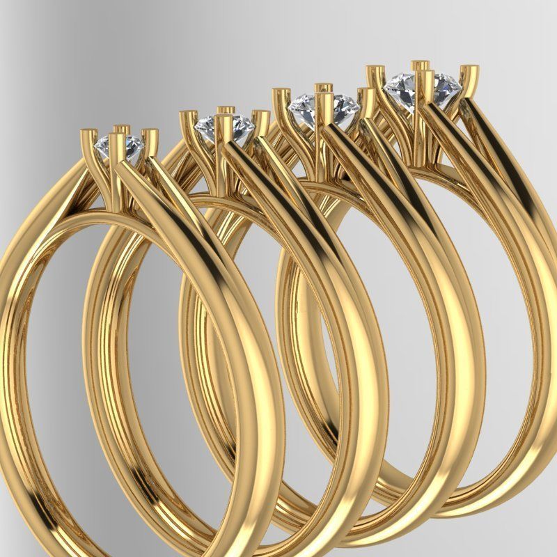 ring  solitaire  3dm model Jeweler 3D model_2