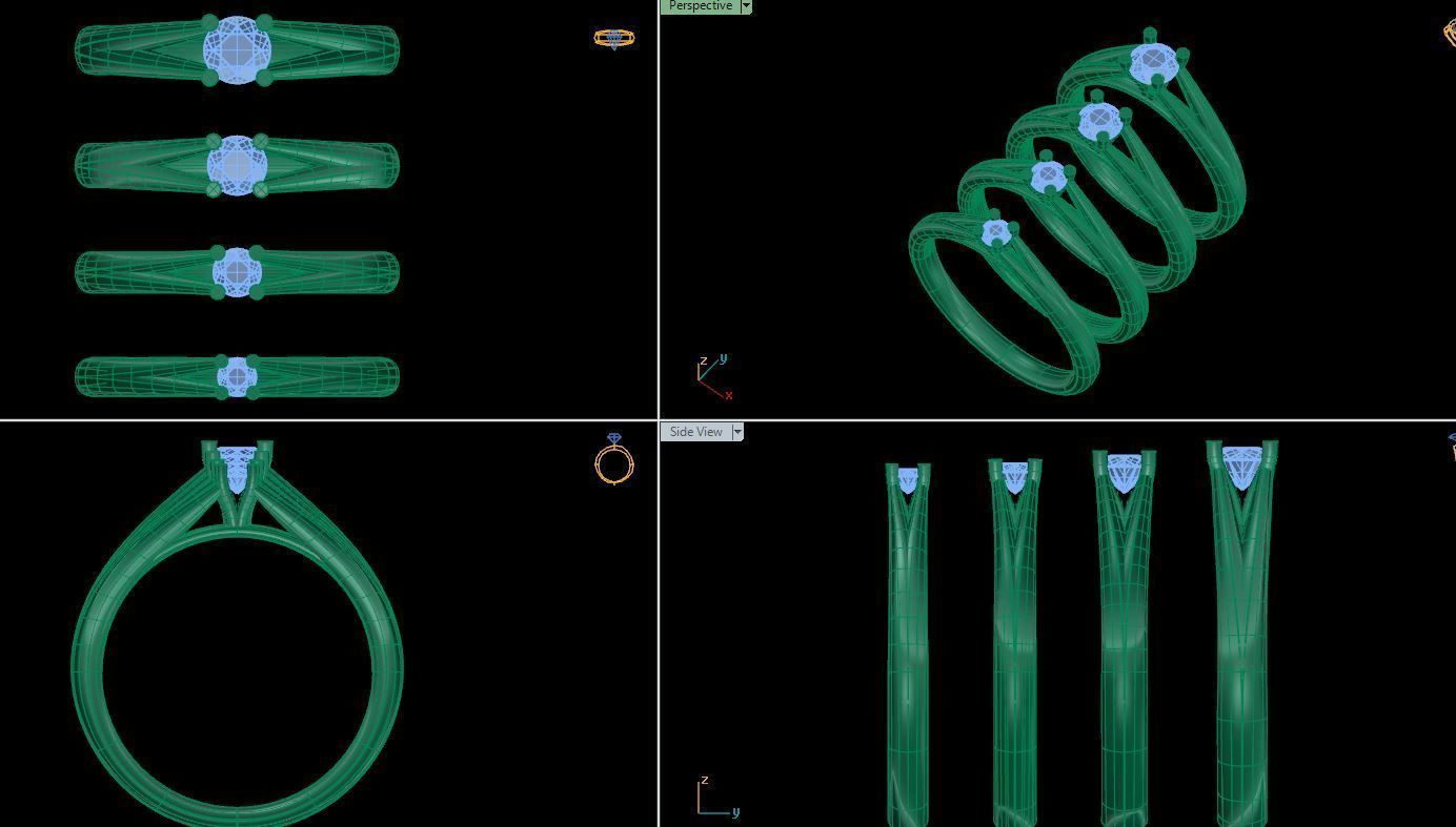 ring  solitaire  3dm model Jeweler 3D model_3