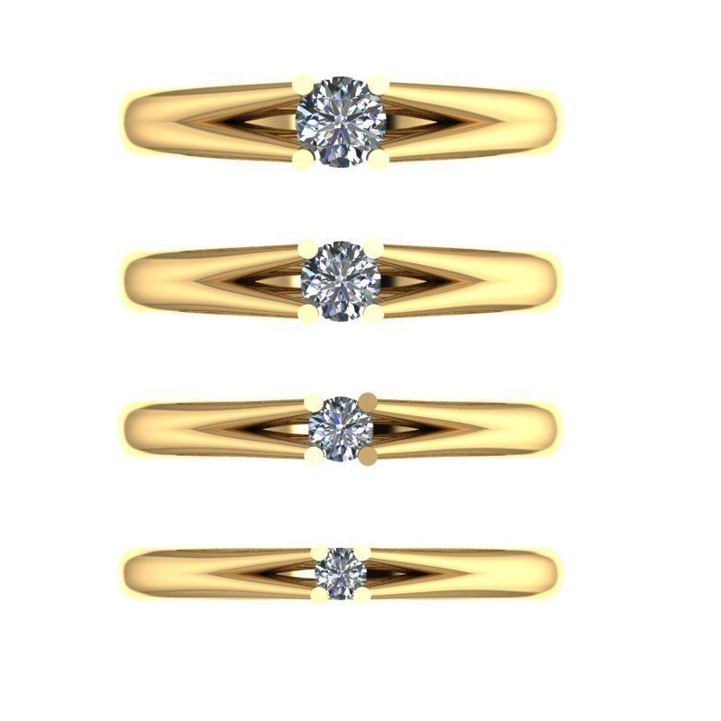 ring  solitaire  3dm model Jeweler 3D model_1