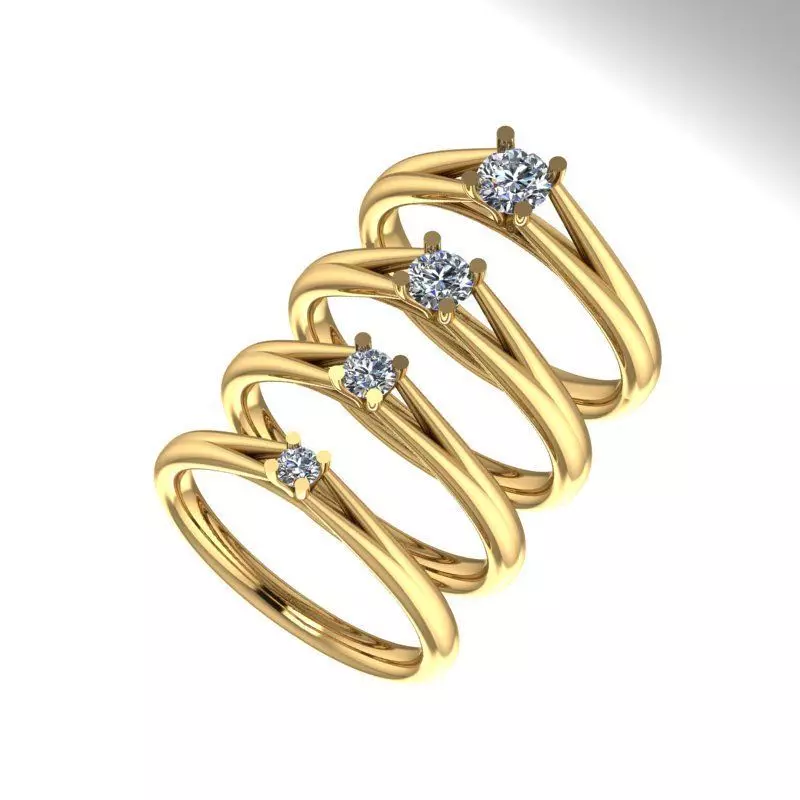 ring  solitaire  3dm model Jeweler 3D model_0