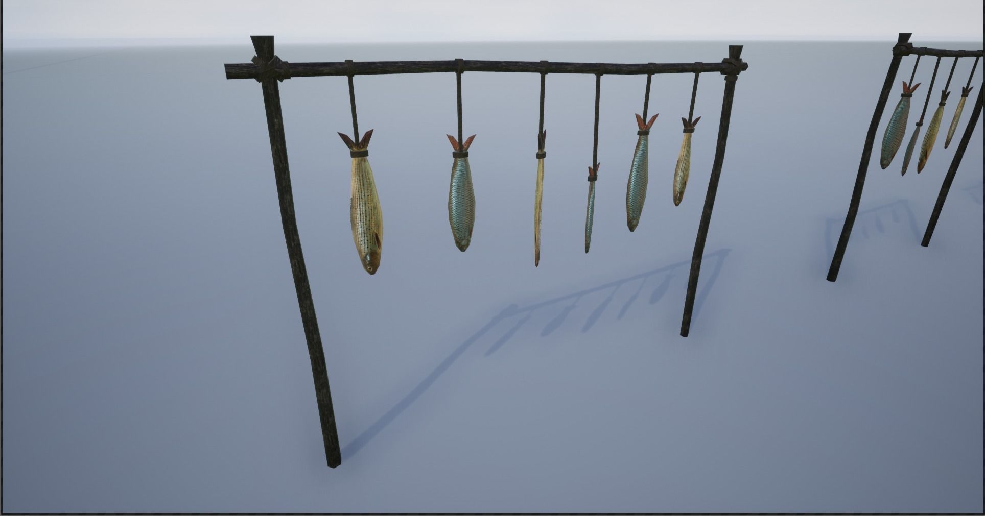 Lowpoly Hanged Fish Stand Low-poly 3D model_2