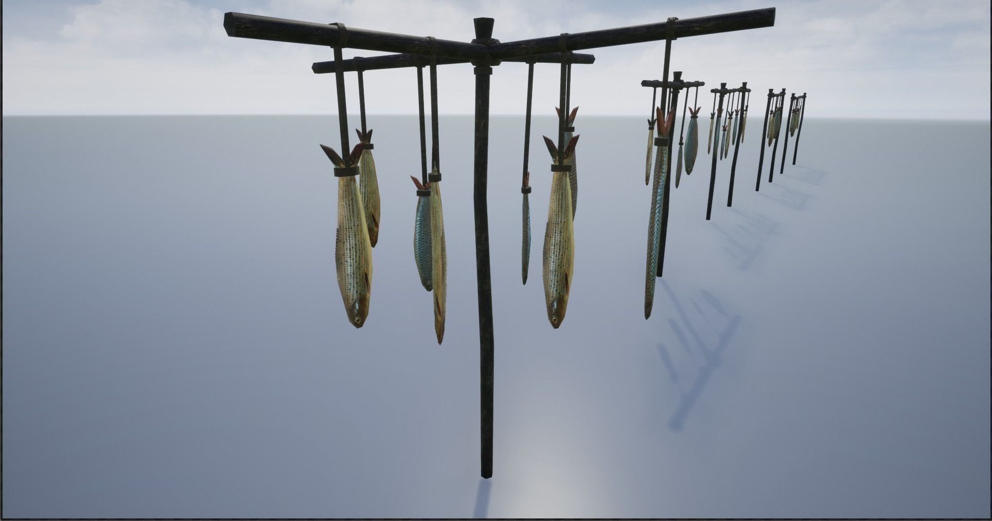 Lowpoly Hanged Fish Stand Low-poly 3D model_16