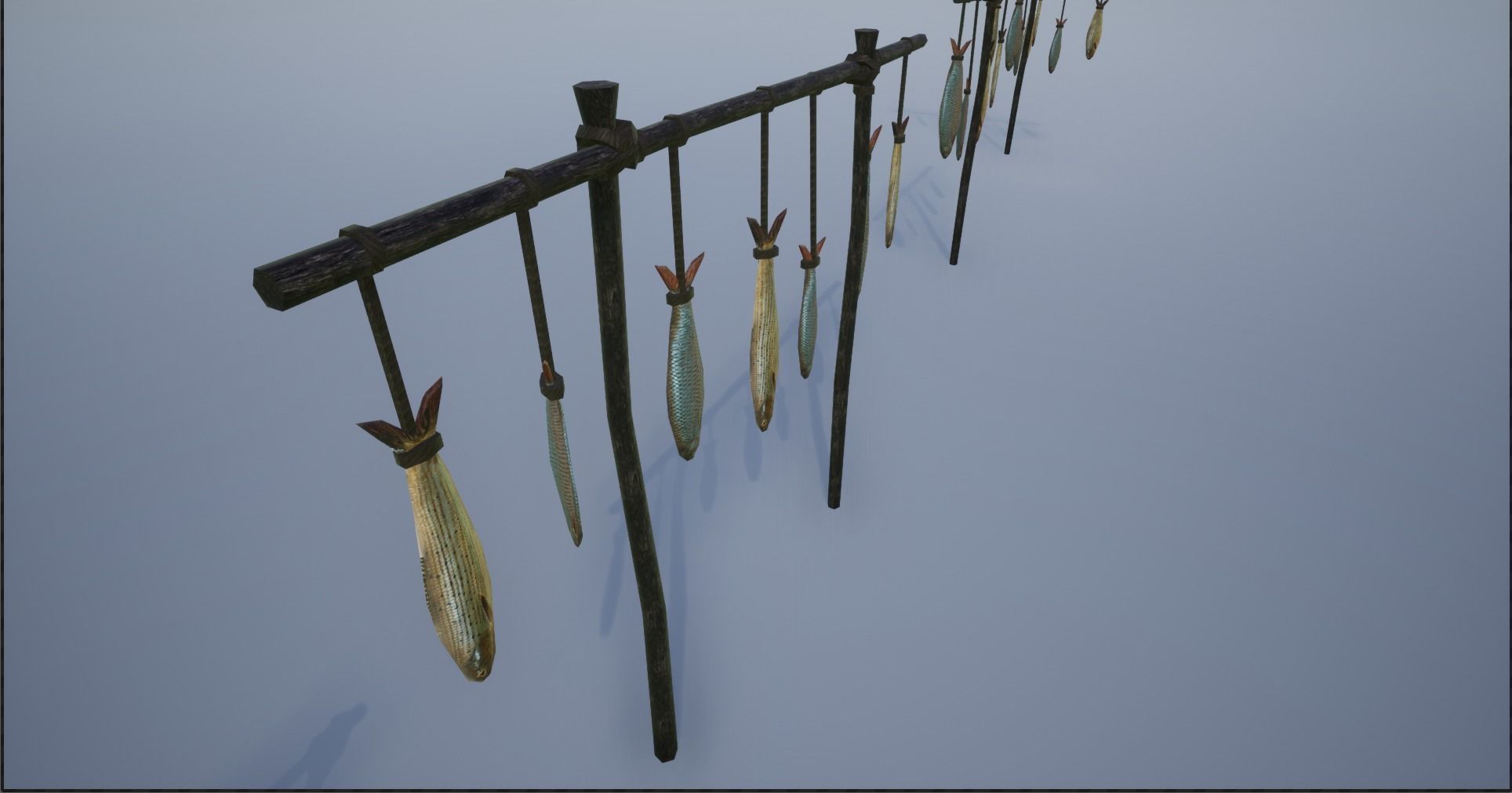 Lowpoly Hanged Fish Stand Low-poly 3D model_10