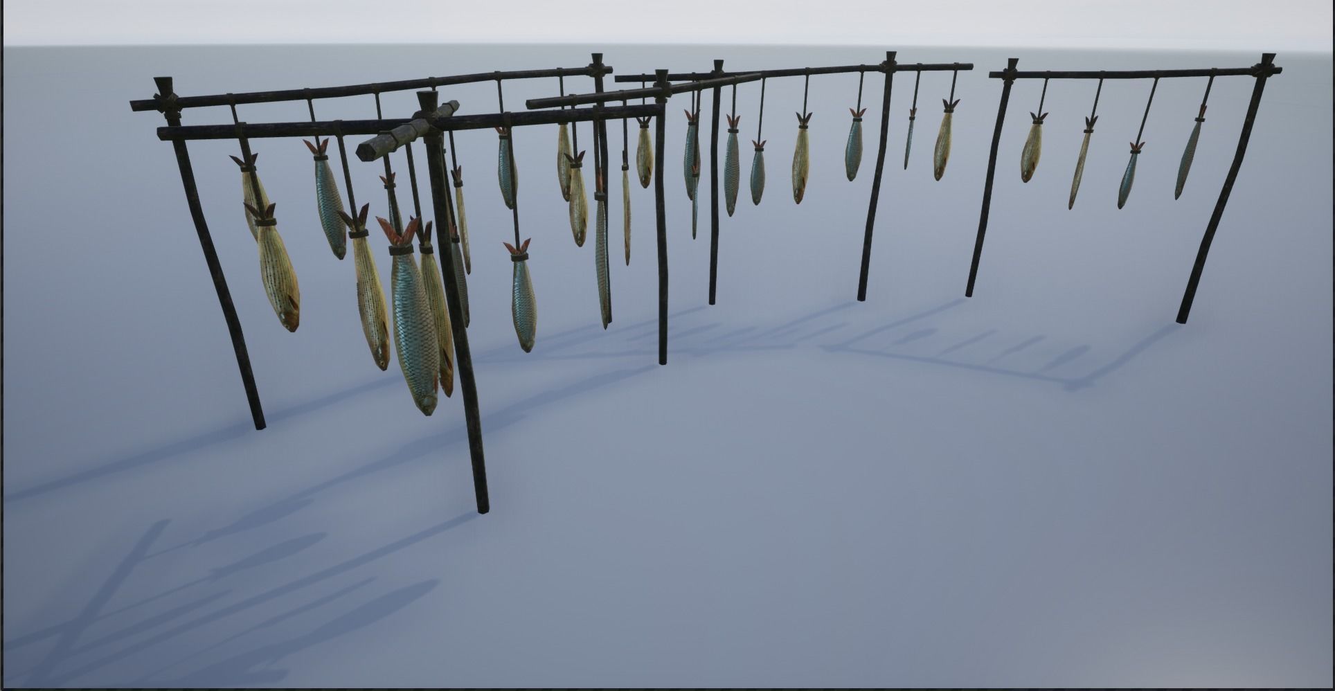 Lowpoly Hanged Fish Stand Low-poly 3D model_19