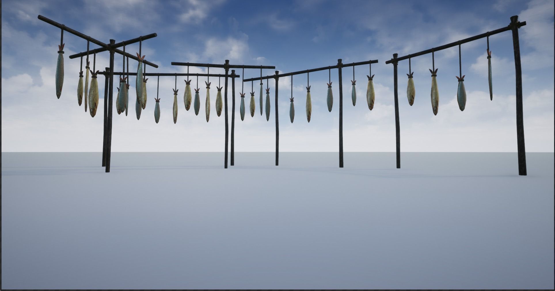 Lowpoly Hanged Fish Stand Low-poly 3D model_20