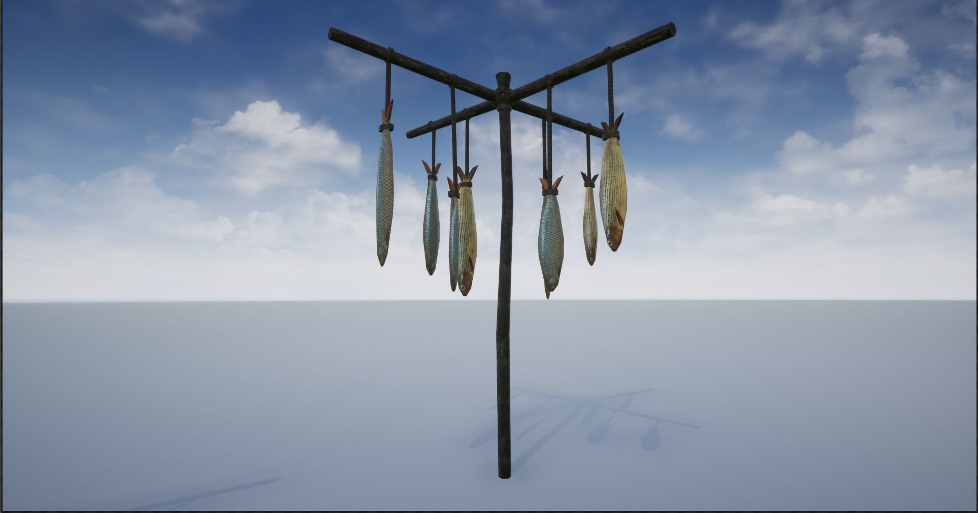 Lowpoly Hanged Fish Stand Low-poly 3D model_14
