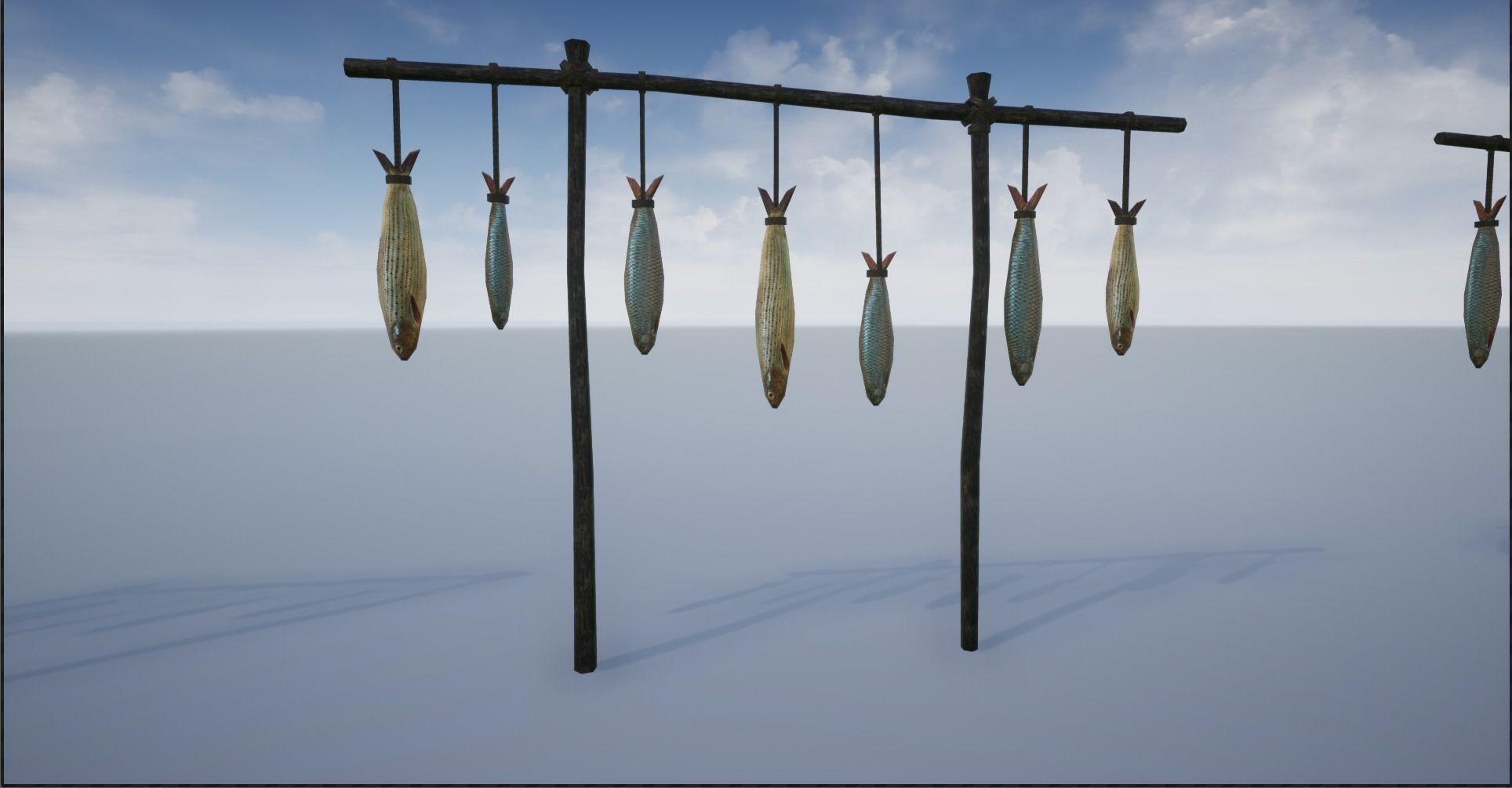 Lowpoly Hanged Fish Stand Low-poly 3D model_8