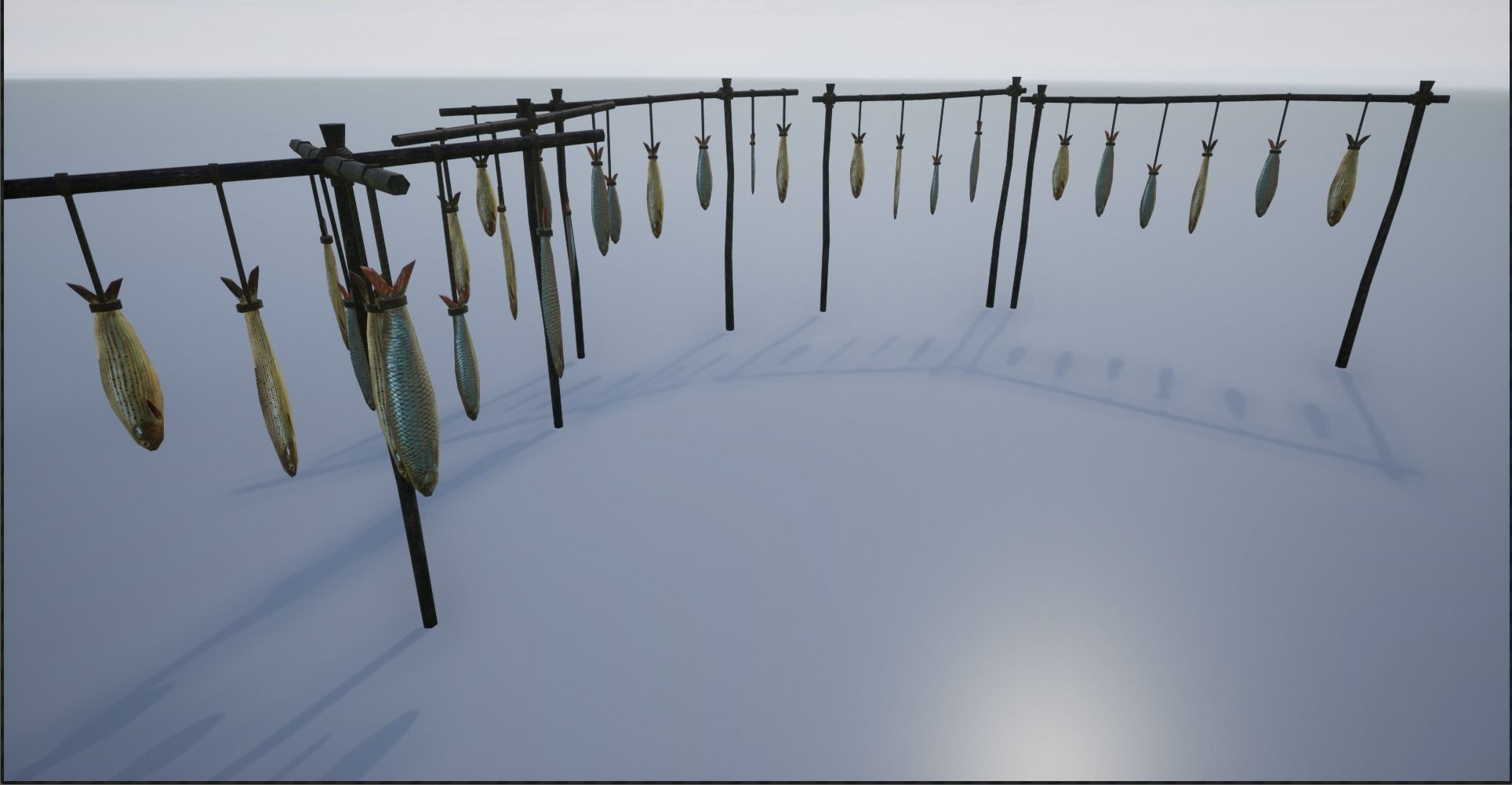 Lowpoly Hanged Fish Stand Low-poly 3D model_17