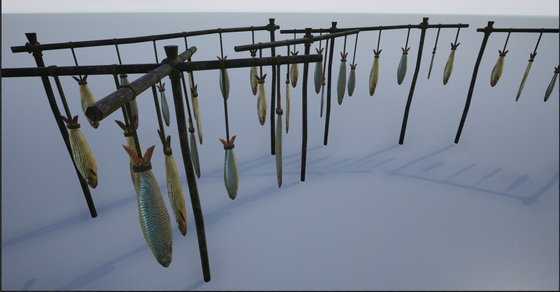 Lowpoly Hanged Fish Stand Low-poly 3D model_22