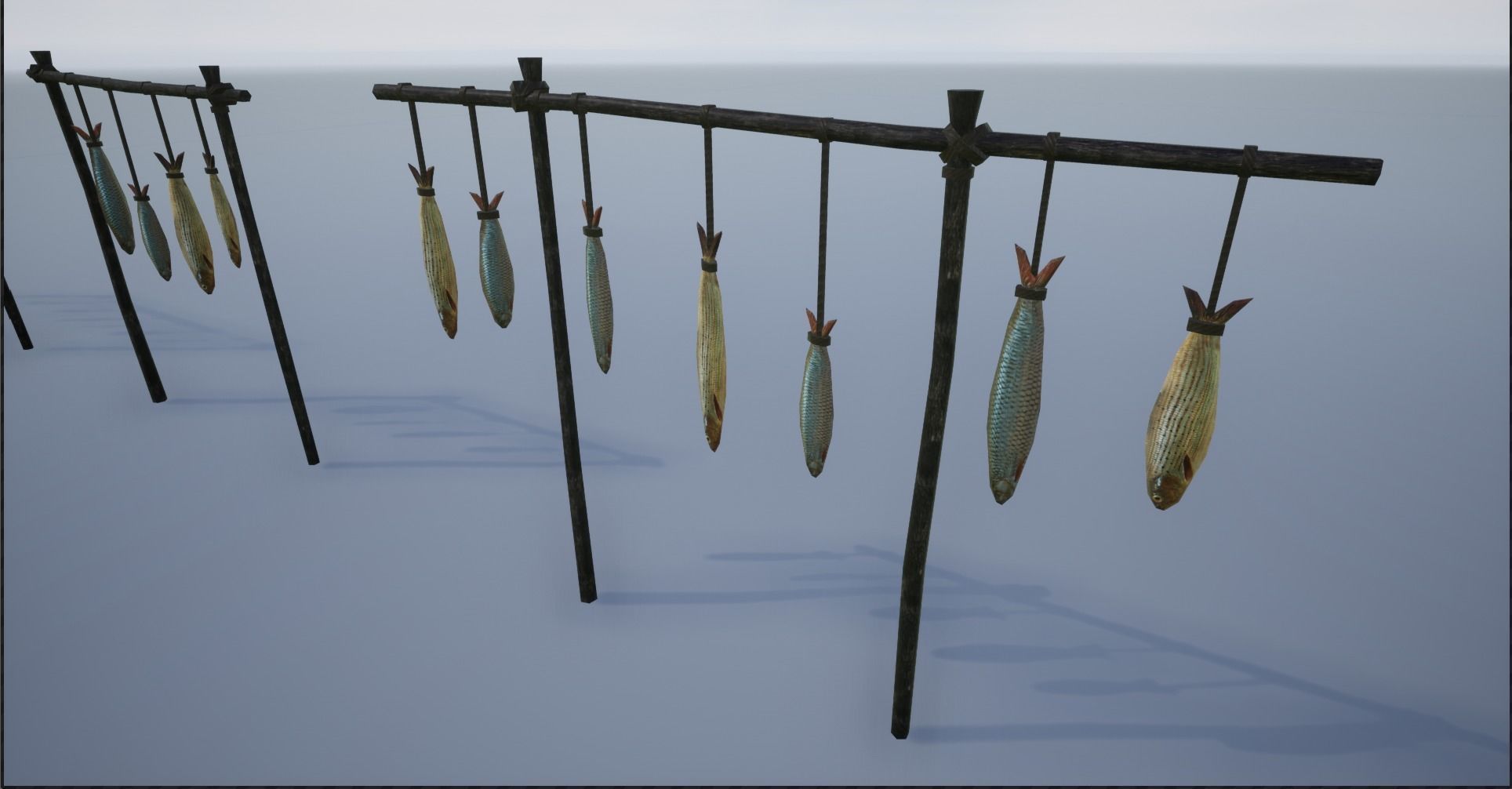 Lowpoly Hanged Fish Stand Low-poly 3D model_9