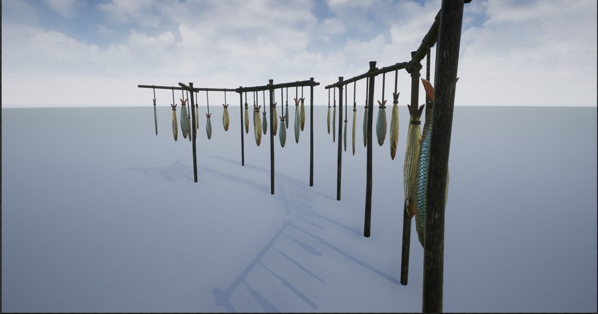 Lowpoly Hanged Fish Stand Low-poly 3D model_21