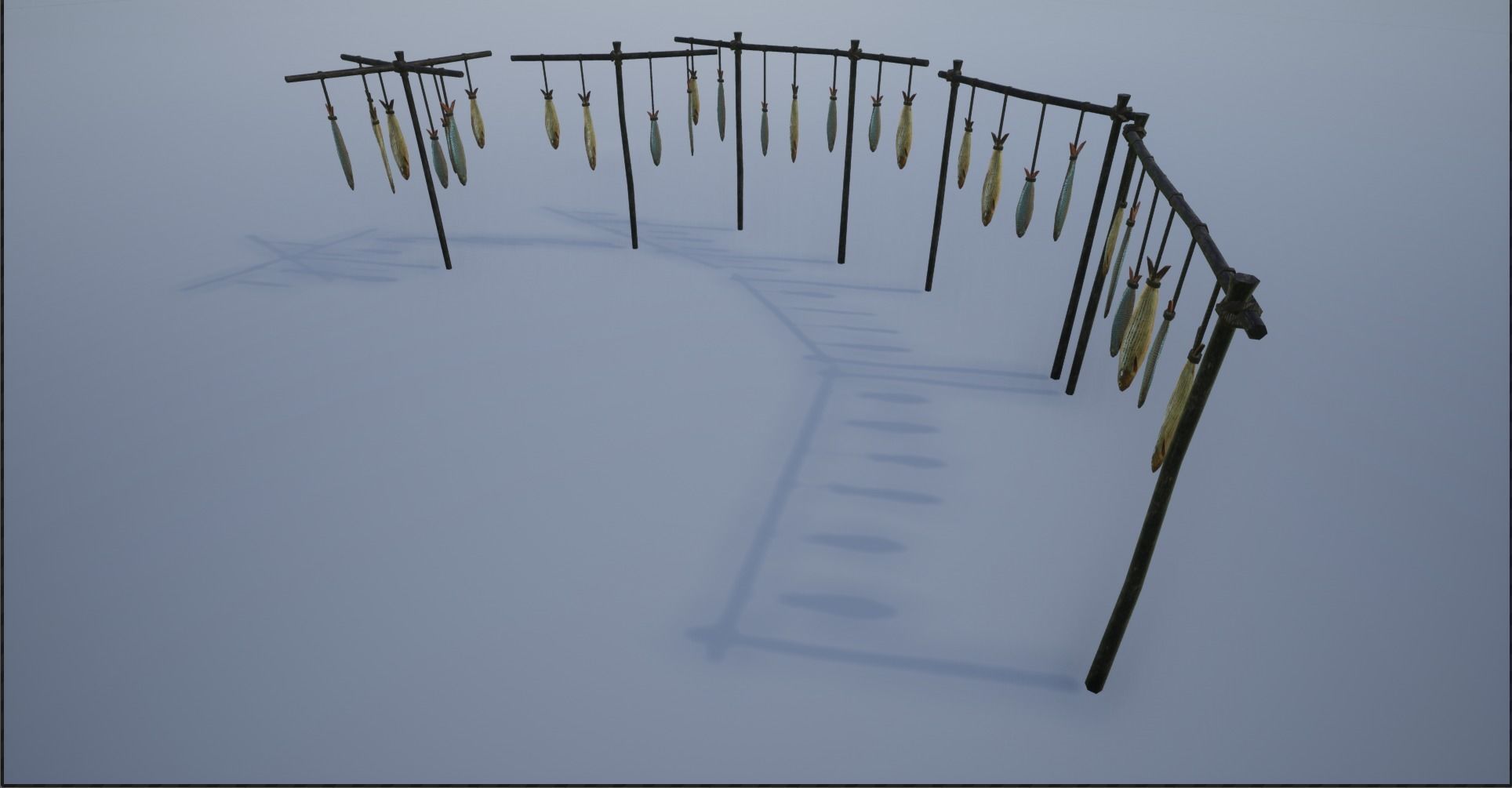 Lowpoly Hanged Fish Stand Low-poly 3D model_18