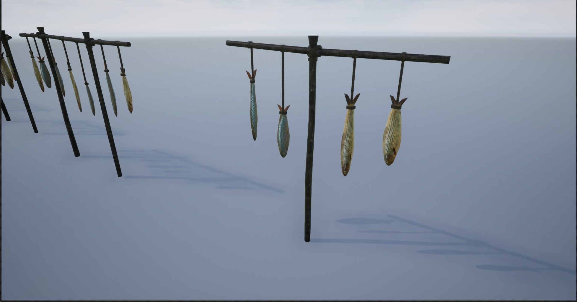 Lowpoly Hanged Fish Stand Low-poly 3D model_11