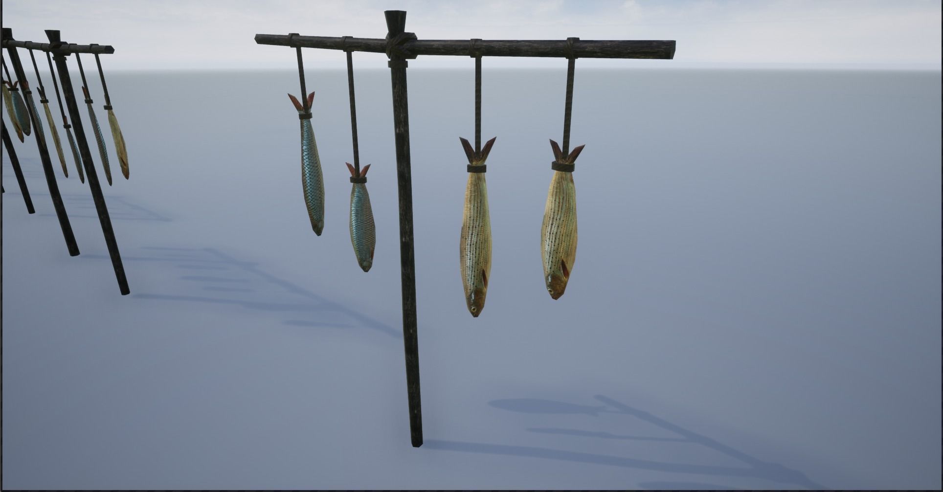 Lowpoly Hanged Fish Stand Low-poly 3D model_12