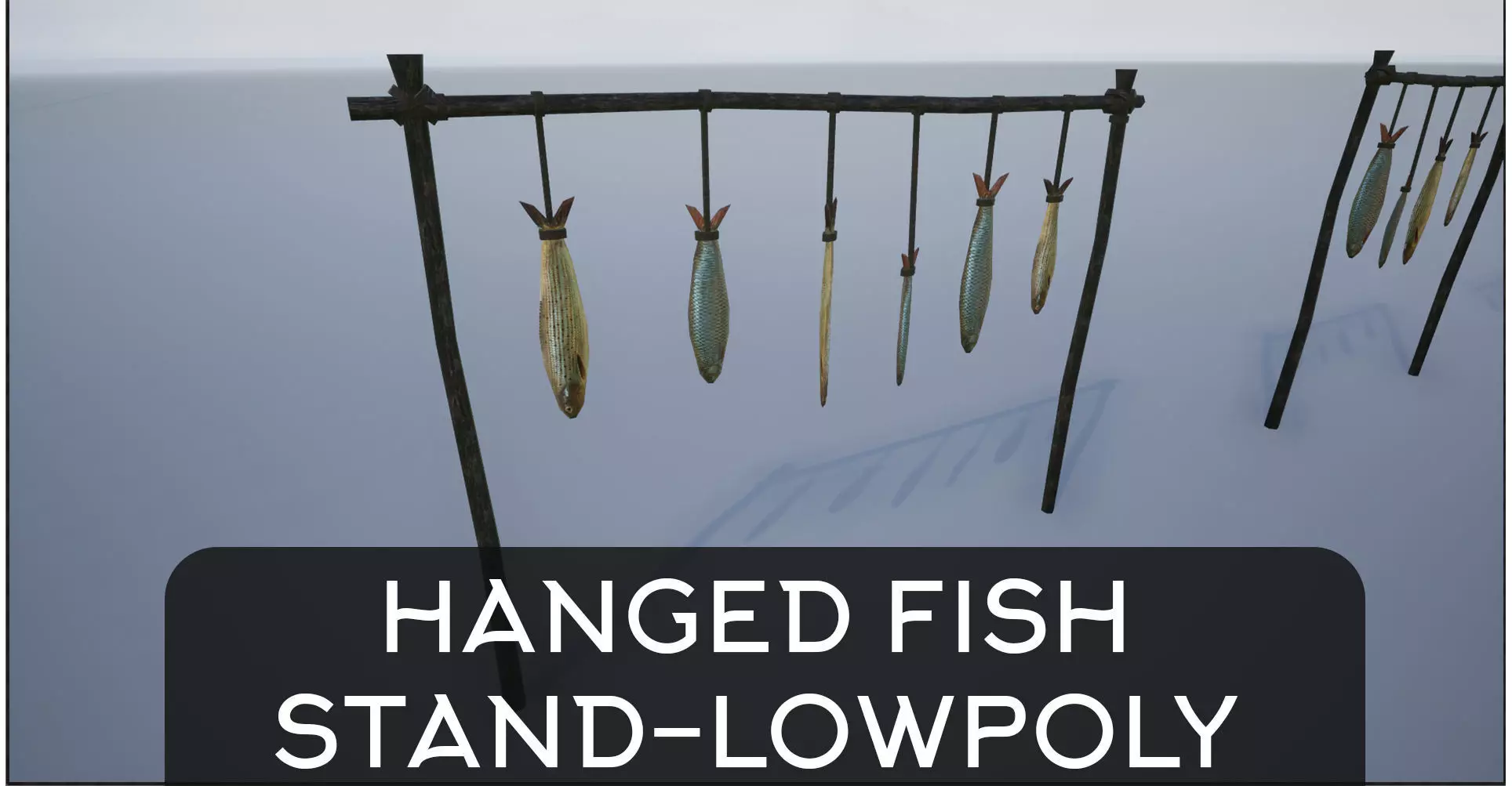 Lowpoly Hanged Fish Stand Low-poly 3D model_0