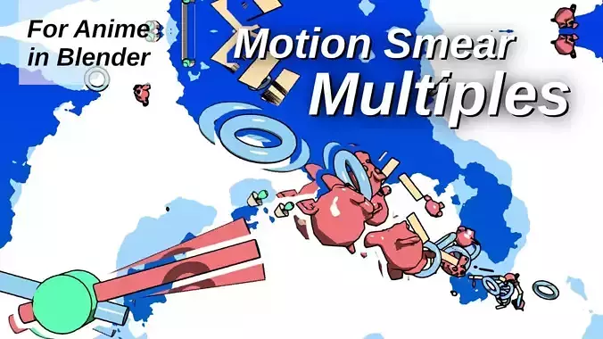 For Anime in Blender - Motion Smear - Multiples Free 3D model