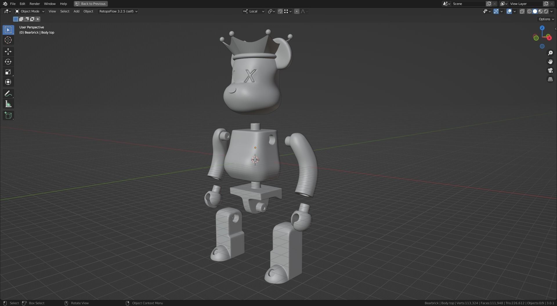 Bearbrick King 3D print model_8