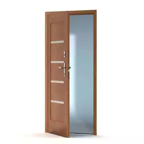 Wood Door With Metal Featues