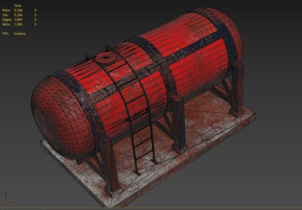 liquid tank M1 - Old Low-poly 3D model_30