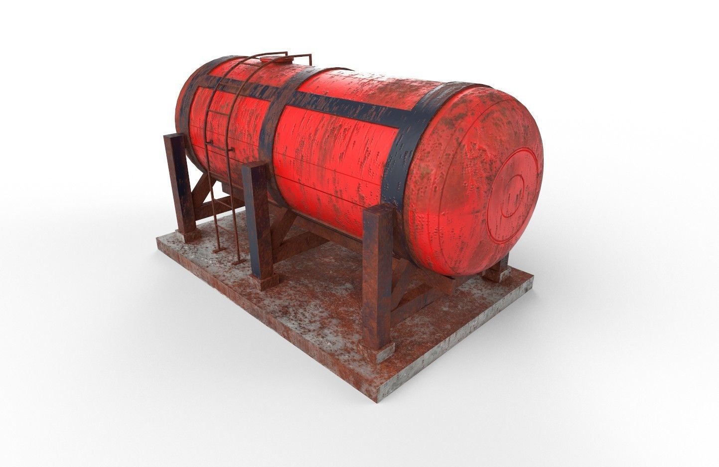 liquid tank M1 - Old Low-poly 3D model_4