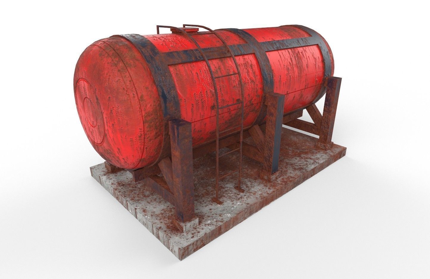 liquid tank M1 - Old Low-poly 3D model_17