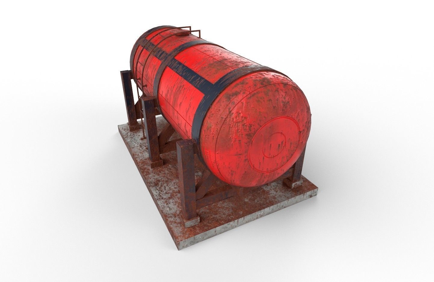 liquid tank M1 - Old Low-poly 3D model_21