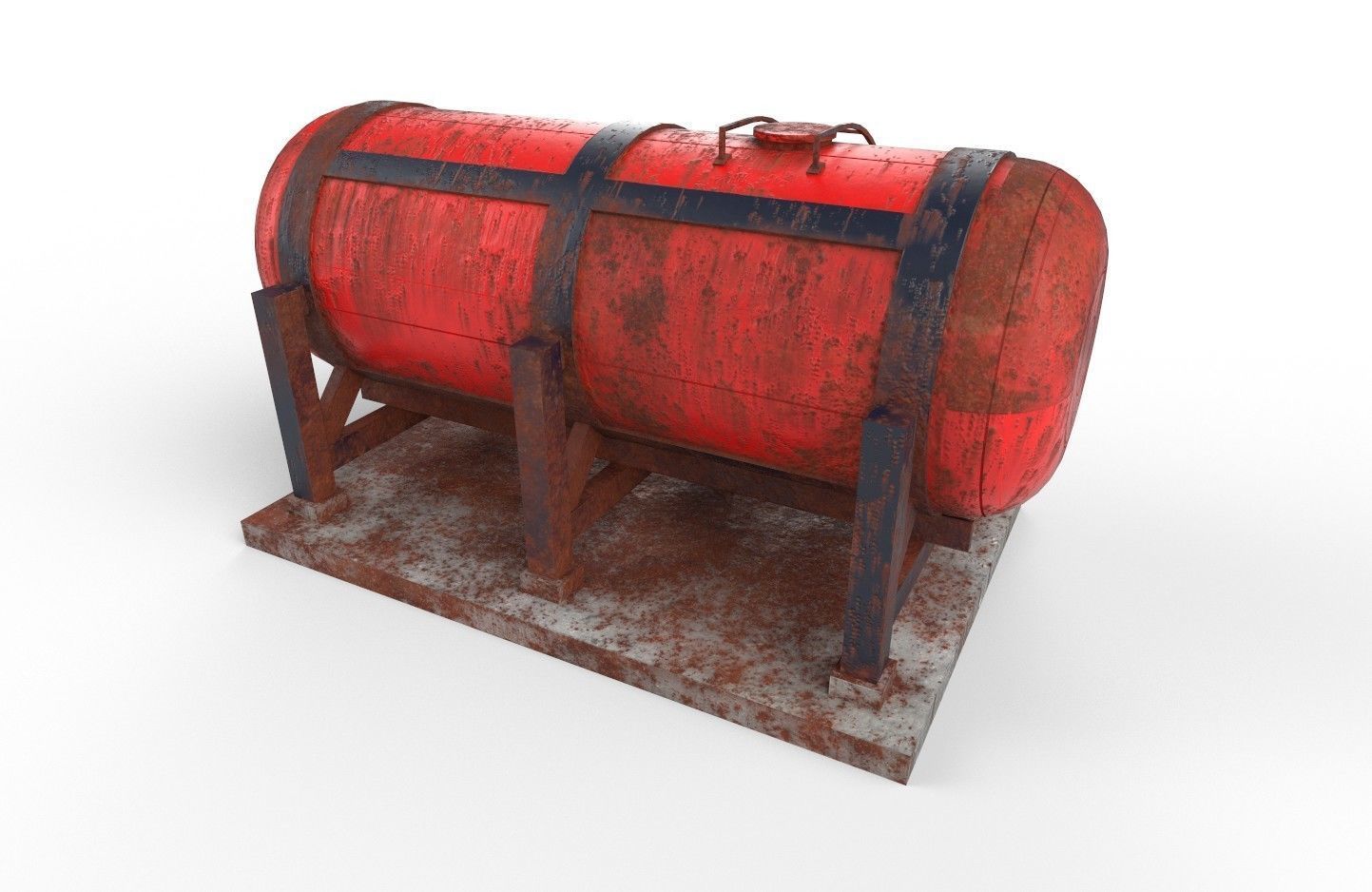 liquid tank M1 - Old Low-poly 3D model_10