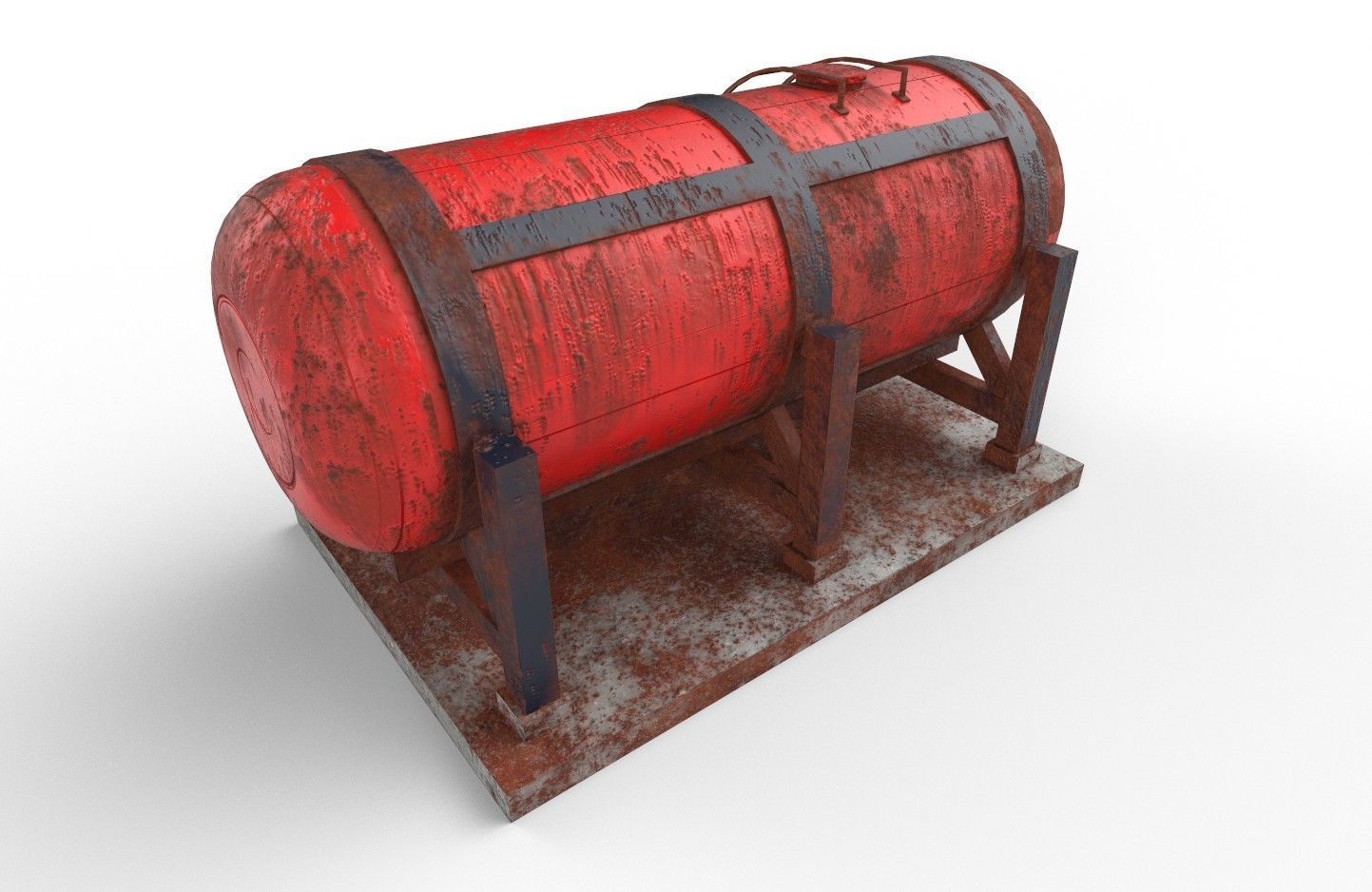 liquid tank M1 - Old Low-poly 3D model_7