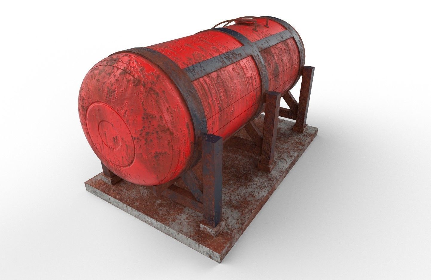 liquid tank M1 - Old Low-poly 3D model_22