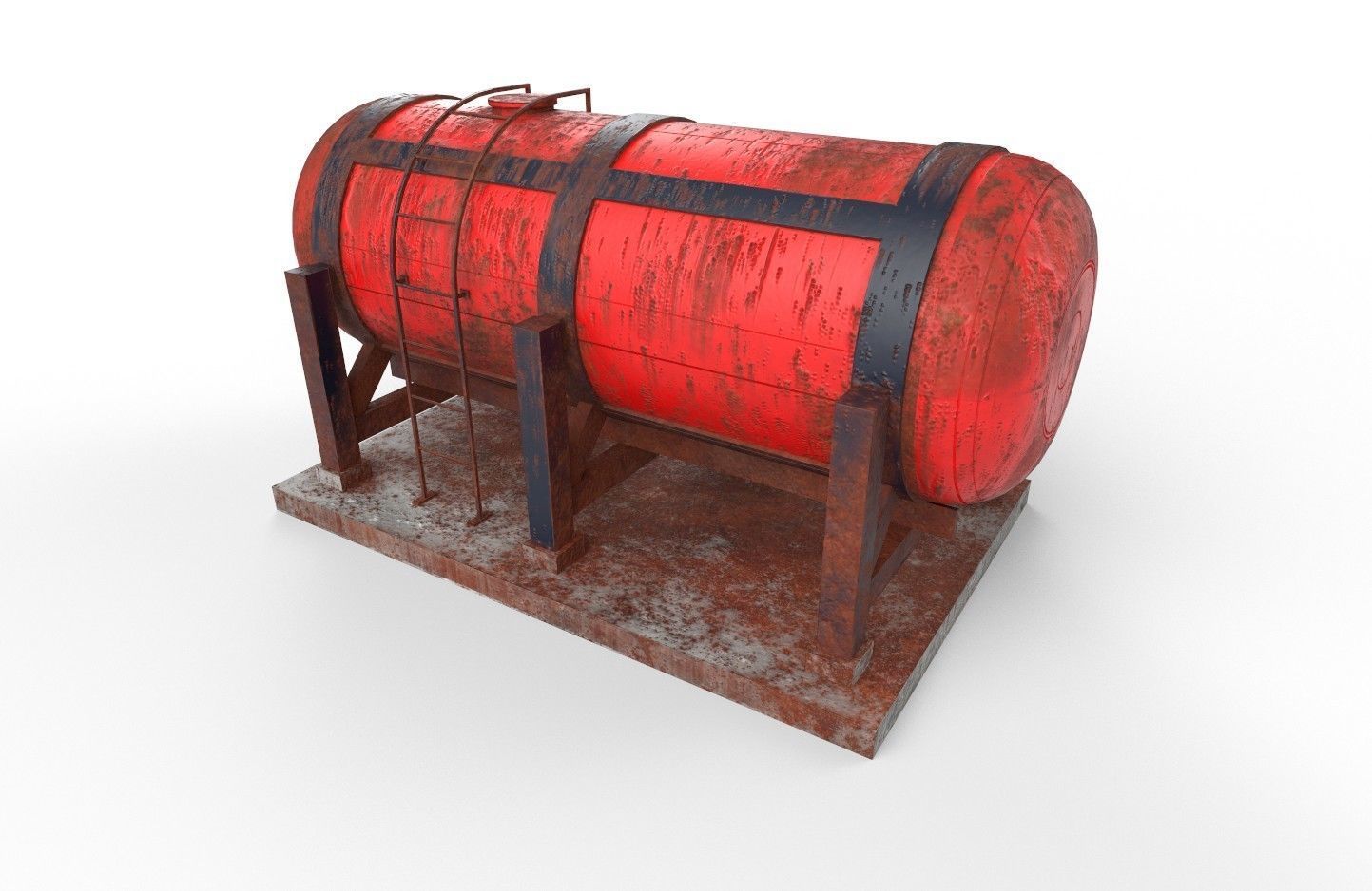 liquid tank M1 - Old Low-poly 3D model_3