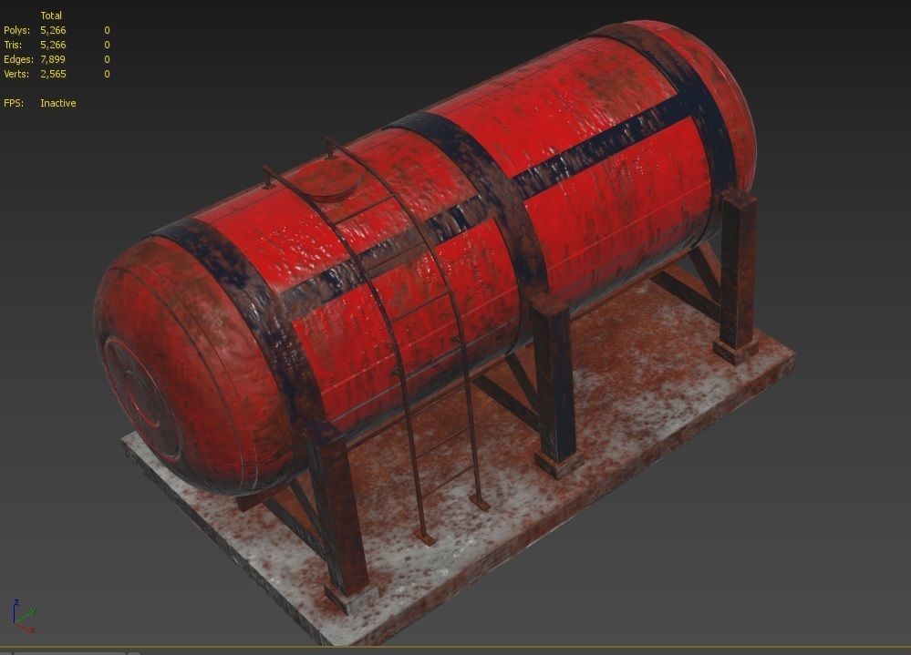 liquid tank M1 - Old Low-poly 3D model_16