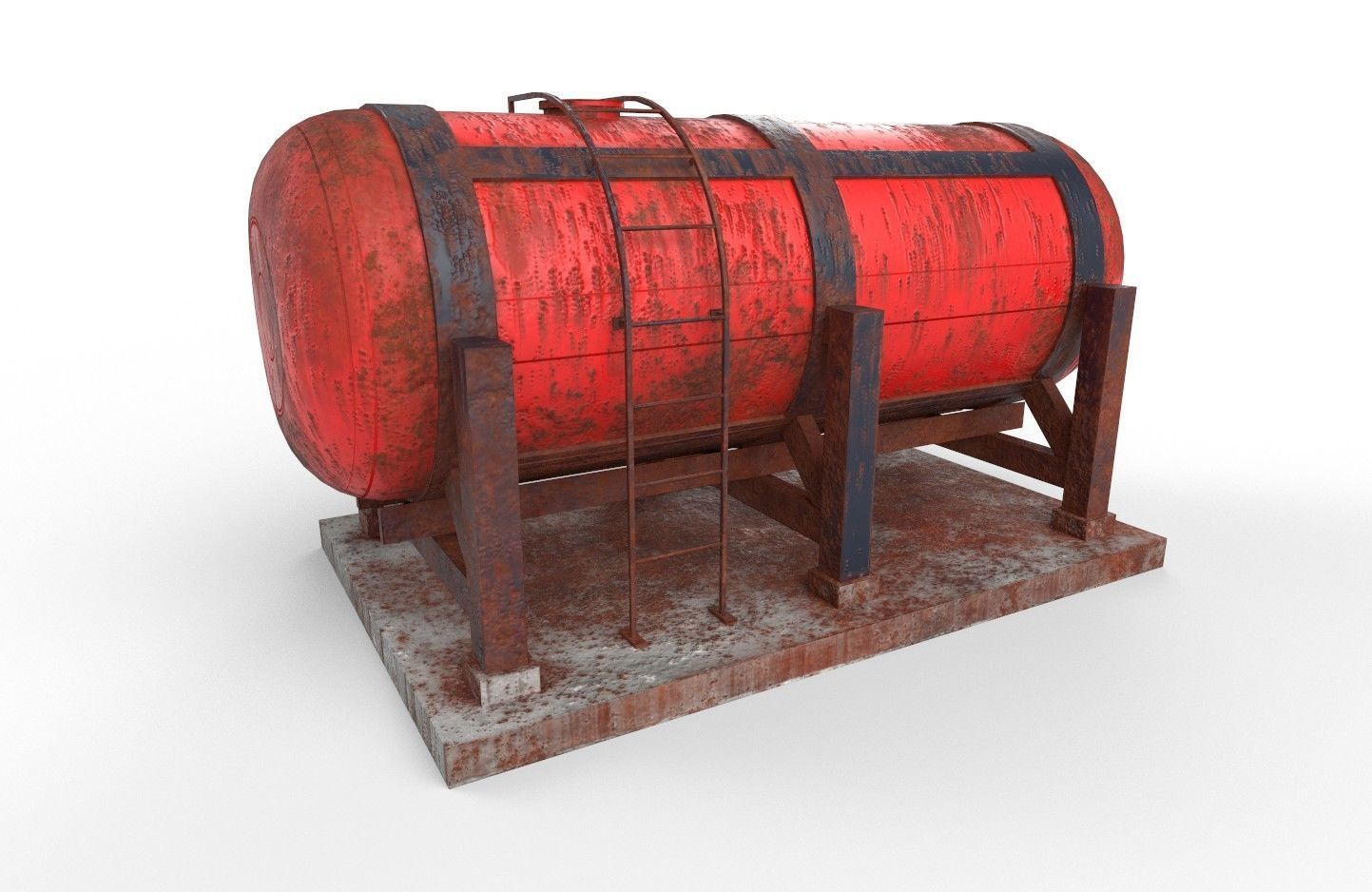 liquid tank M1 - Old Low-poly 3D model_1