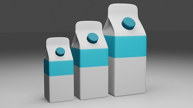 Milk Packing 3D model Low-poly 3D model