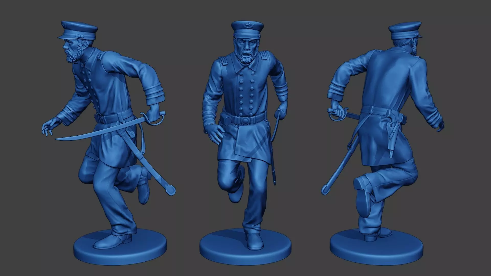 American Naval Officer Run Civil War Union ACWUS1 3D print model_0
