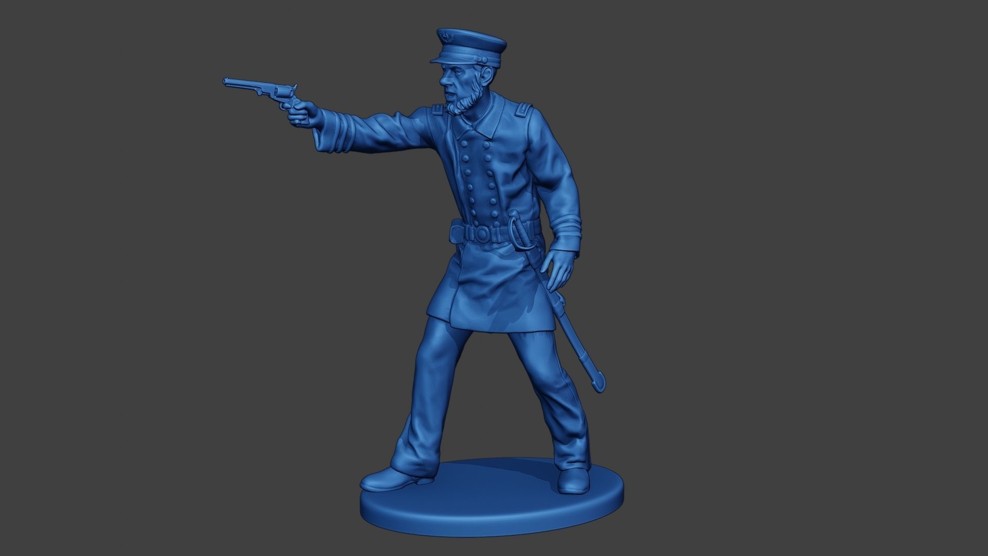 American Naval Officer Shooting Civil War Union ACWUS1 3D print model_3