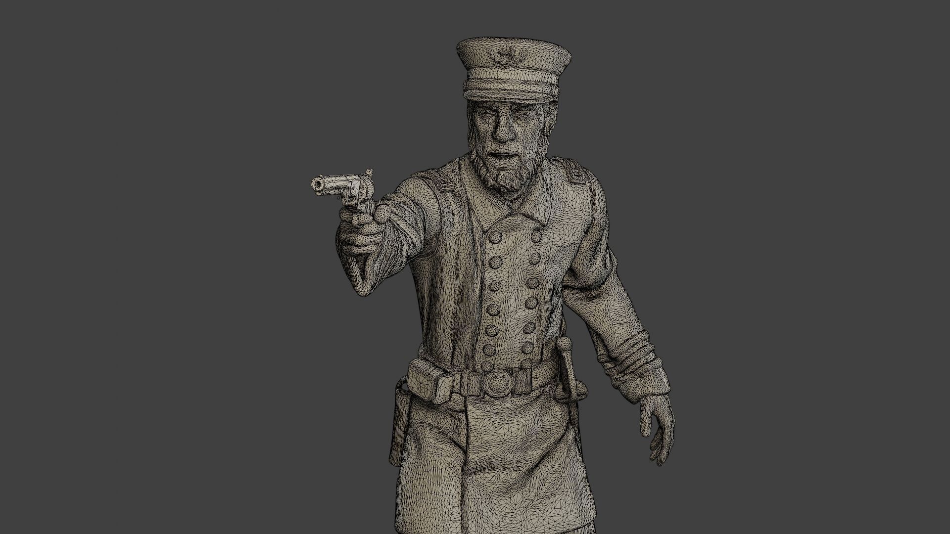American Naval Officer Shooting Civil War Union ACWUS1 3D print model_12