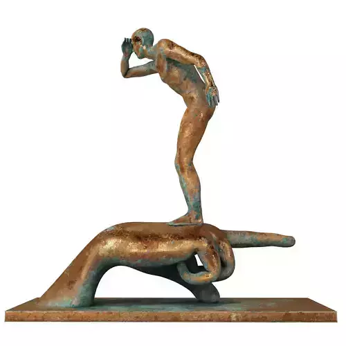 Decorative Sculpture with 3 PBR metal materials