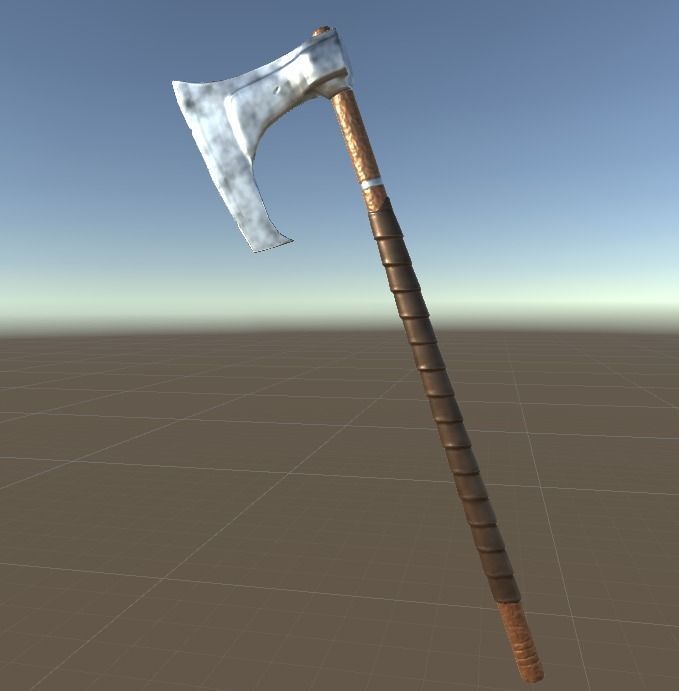 Stylized Weapon Axe lowpoly PBR model ready game Low-poly 3D model_3