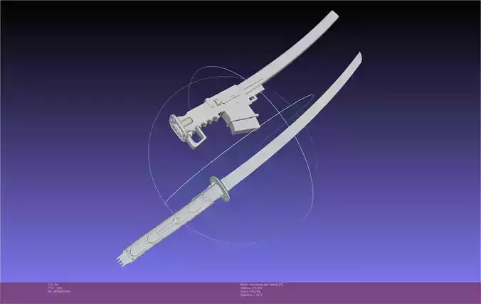 Metal Gear Rising Jetstream Sam Sword And Sheath Assembly 3D print model