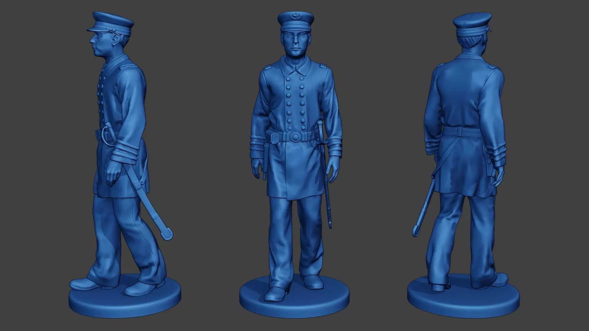American Naval Officer Walk Civil War Union ACWUS1 3D print model_0